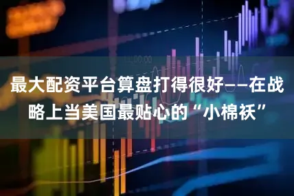 最大配资平台算盘打得很好——在战略上当美国最贴心的“小棉袄”